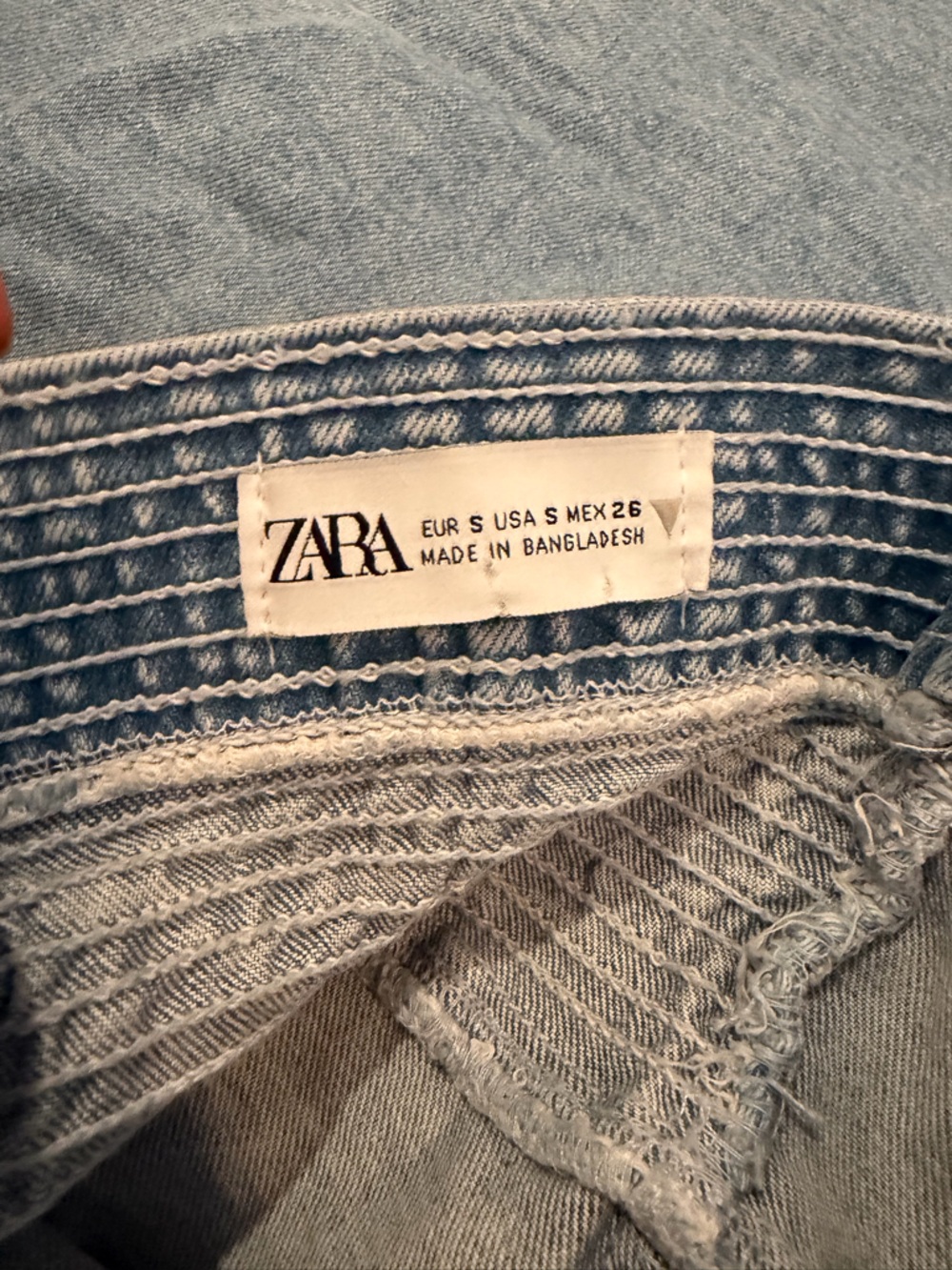 Zara Denim Mini Dress with Spaghetti Straps - Picture 7 of 7